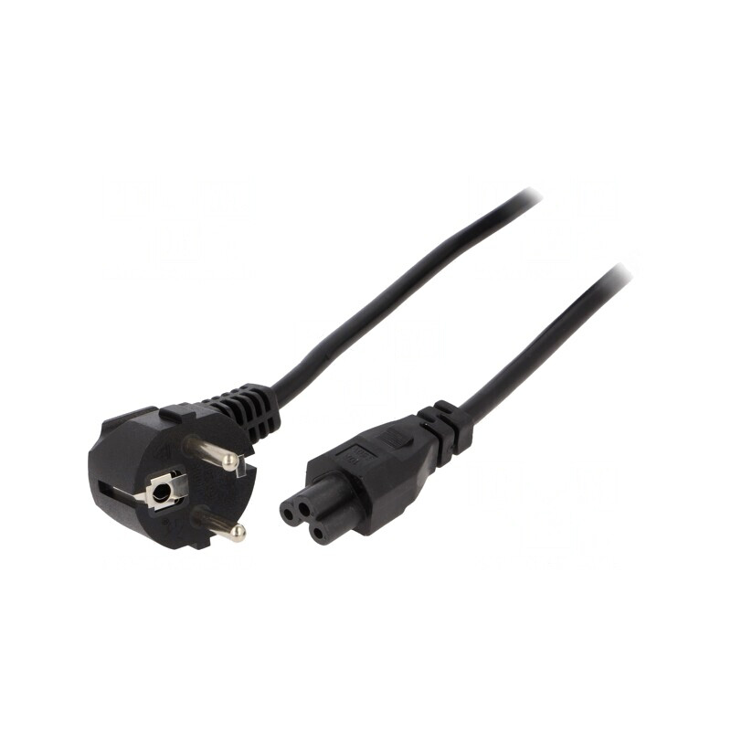 Cablu Alimentare 3x1mm2 ștecher unghiular IEC C5 PVC | Electronic-mag.ro | Componente Electronice