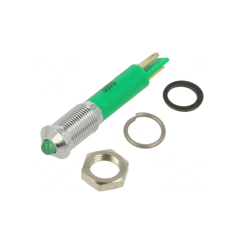 Lumină LED verde convex Ø6mm IP67 alamă Ø3mm | Electronic-mag.ro | Componente Electronice Lumină LED verde convex Ø6mm IP67 alamă Ø3mm | Electronic-mag.ro | Componente Electronice