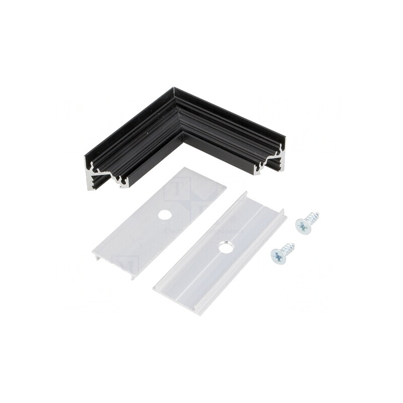Conector 90° Aluminiu Negru CORNER10 | Electronic-mag.ro | Componente Electronice