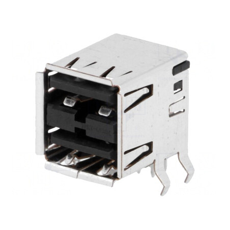Soclu USB A PCB THT 90° Duble 8 PIN | Electronic-mag.ro | Componente Electronice
