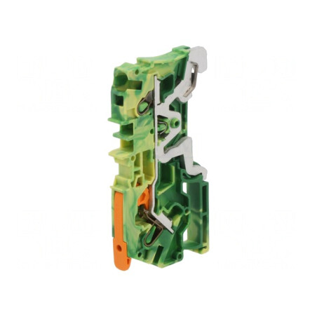 Conector de Îmbinare Șine 0,5-6mm2 2 Borne Galben-Verde | Electronic-mag.ro | Componente Electronice