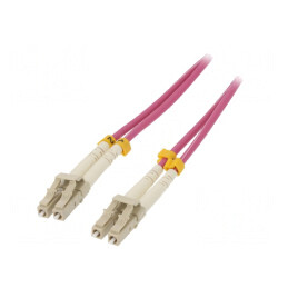 Patch cord fibră optică OM4 LC/UPC 3m roz LSZH | Electronic-mag.ro | Componente Electronice
