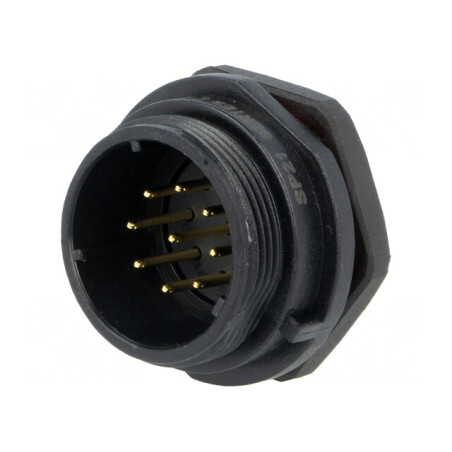 Soclu SP21 tată 9 PIN IP68 5A 500V | Electronic-mag.ro | Componente Electronice