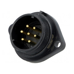 Soclu SP21 Tată 7 PIN IP68 15A 500V Lipire | Electronic-mag.ro | Componente Electronice