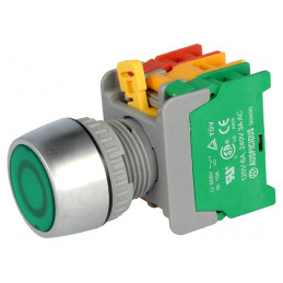 Comutator cu apăsare 22mm 2 NC NO | Electronic-mag.ro | Componente Electronice
