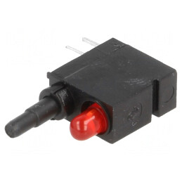 Comutator Apăsare 2 Poz SPDT 0.5A 60VAC Roșu | Electronic-mag.ro | Componente Electronice