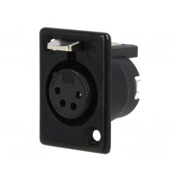 Soclu XLR Mamă 4 PIN Drept Lipire 50V | Electronic-mag.ro | Componente Electronice