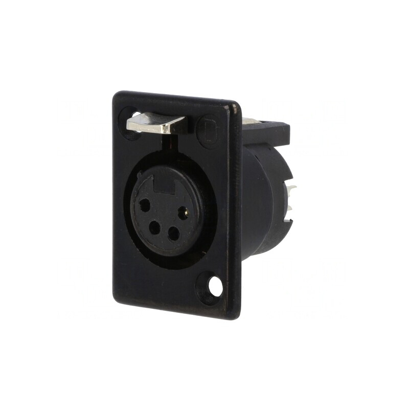 Soclu XLR Mamă 4 PIN Drept Lipire 50V | Electronic-mag.ro | Componente Electronice