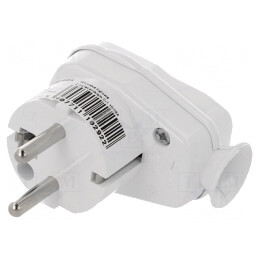 Conector Alimentare AC Tată 2P PE 250V 16A Alb | Electronic-mag.ro | Componente Electronice