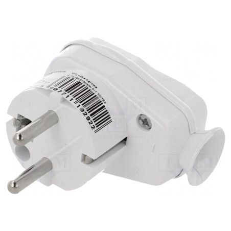 Conector Alimentare AC Tată 2P PE 250V 16A Alb | Electronic-mag.ro | Componente Electronice