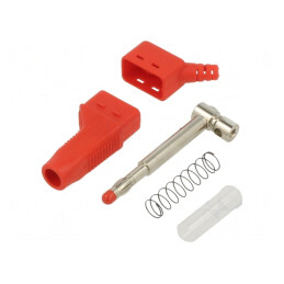 Mufă Banană 4mm Roșie 19A 30VAC 60VDC | Electronic-mag.ro | Componente Electronice
