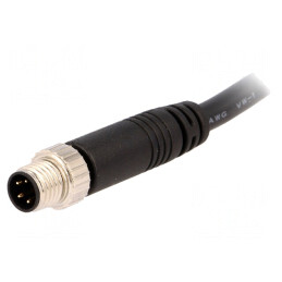 Conector M8 1m 4 PIN Tată Drept Cu Manșon și Cabluri | Electronic-mag.ro | Componente Electronice