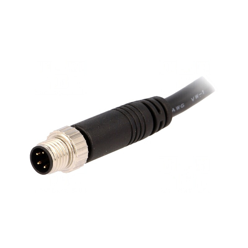 Conector M8 1m 4 PIN Tată Drept Cu Manșon și Cabluri | Electronic-mag.ro | Componente Electronice
