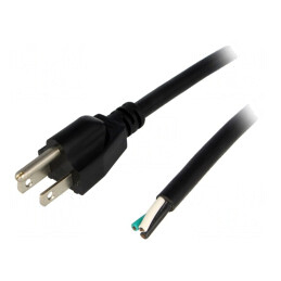 Cablu electric NEMA 5-15 3x16AWG 3,5m Negru 13A