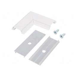 Conector 90° Alb Aluminiu GROOVE10 | Electronic-mag.ro | Componente Electronice