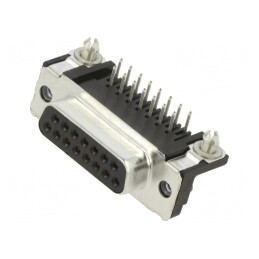 Conector D-Sub 15-Pin Mamă 90° THT UNC 4-40 | Electronic-mag.ro | Componente Electronice