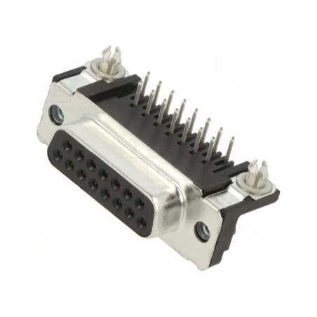 Conector D-Sub 15-Pin Mamă 90° THT UNC 4-40 | Electronic-mag.ro | Componente Electronice