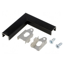 Conector de Aluminiu Negru 90° SLIM8 | Electronic-mag.ro | Componente Electronice