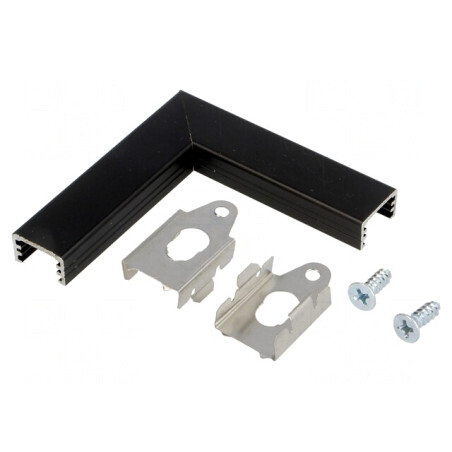 Conector de Aluminiu Negru 90° SLIM8 | Electronic-mag.ro | Componente Electronice