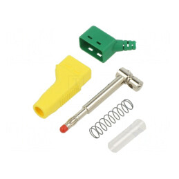 Mufă Banană 4mm Galben-Verde 32A 30VAC 60VDC 2.5mm2 | Electronic-mag.ro | Componente Electronice