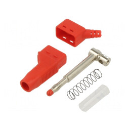 Mufă banană 4mm roșie 32A 30VAC 60VDC | Electronic-mag.ro | Componente Electronice