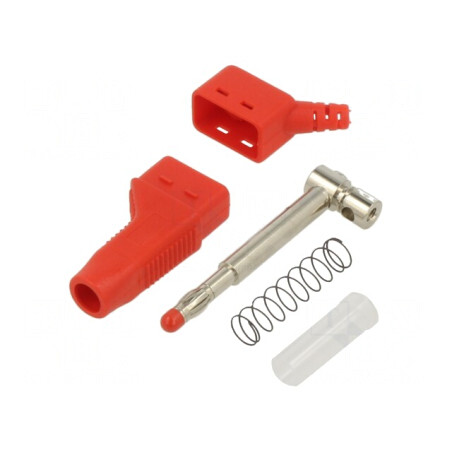 Mufă banană 4mm roșie 32A 30VAC 60VDC | Electronic-mag.ro | Componente Electronice