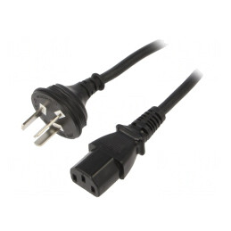Cablu de Alimentare 3x1mm2 IEC C13 PVC 1,8m Negru 10A | Electronic-mag.ro | Componente Electronice