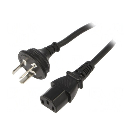 Cablu de Alimentare 3x1mm2 IEC C13 PVC 1,8m Negru 10A | Electronic-mag.ro | Componente Electronice