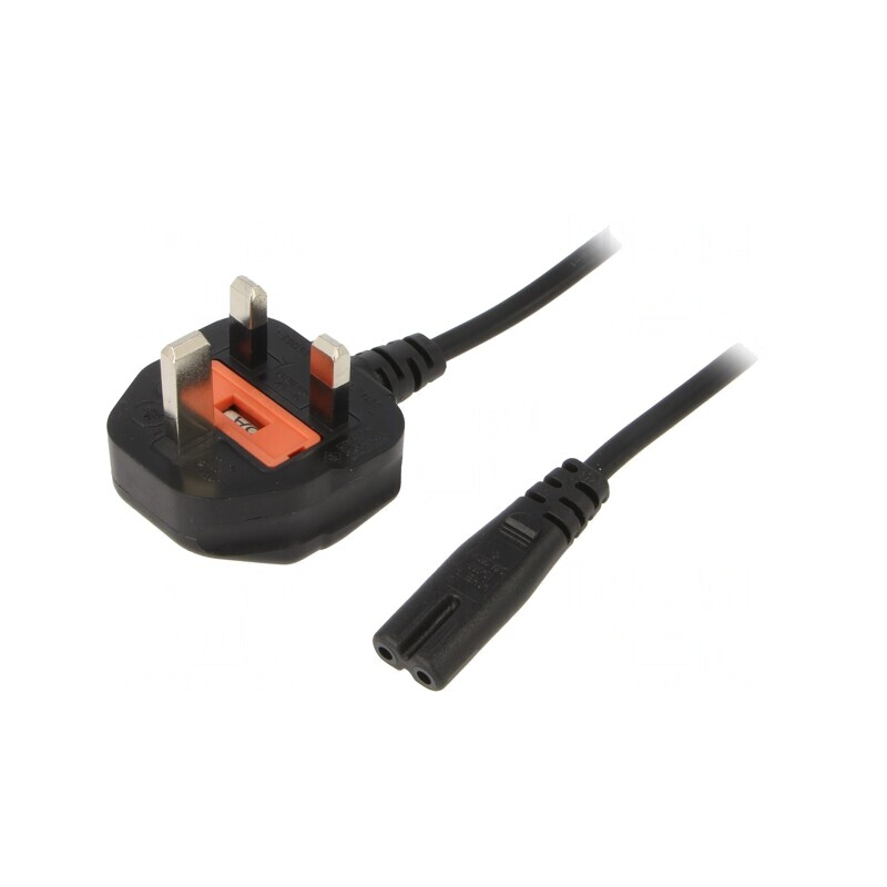 Cablu Alimentare 1.8m Negru 2x0.75mm2 BS 1363 la IEC C7 | Electronic-mag.ro | Componente Electronice Cablu Alimentare 1.8m Negru 2x0.75mm2 BS 1363 la IEC C7 | Electronic-mag.ro | Componente Electronice
