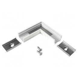 Conector 90° Alb Aluminiu UNI12 | Electronic-mag.ro | Componente Electronice