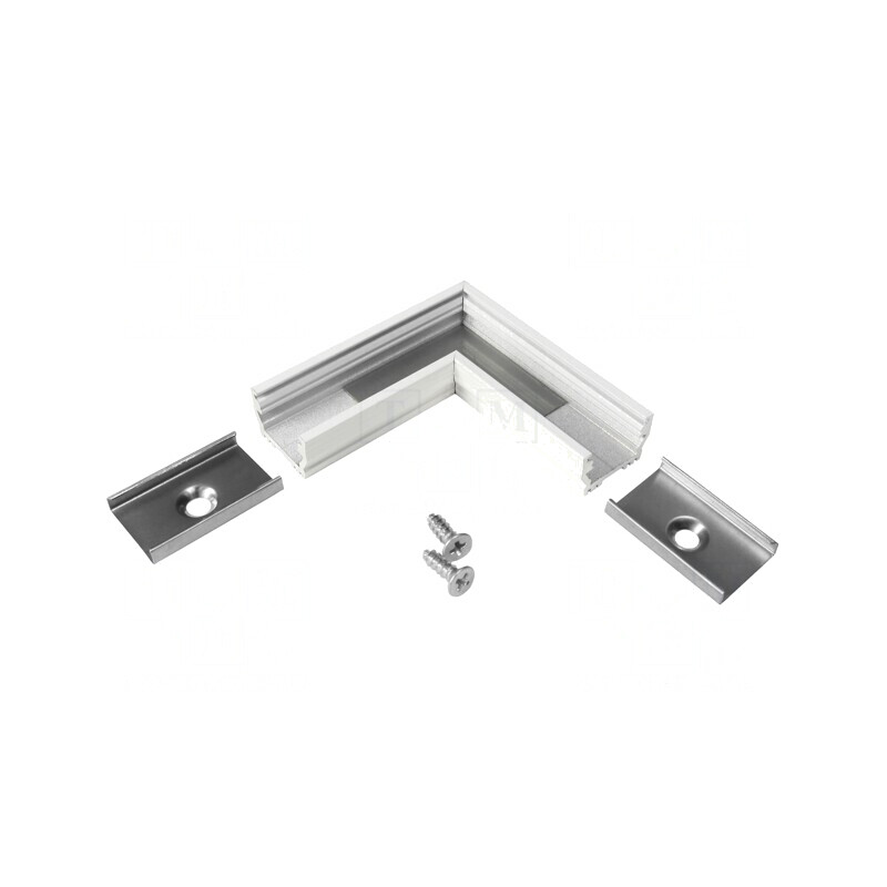 Conector 90° Alb Aluminiu UNI12 | Electronic-mag.ro | Componente Electronice