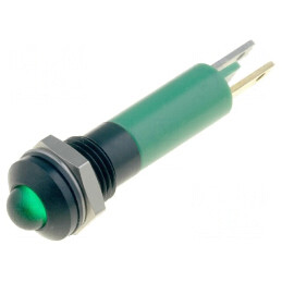 "Lampă de Control LED Verde 24VDC Ø8mm IP67"