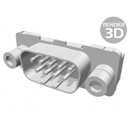 Conector D-Sub 9-PIN Tată Drept THT UNC 4-40 AMPLIMITE HDP-20 | Electronic-mag.ro | Componente Electronice