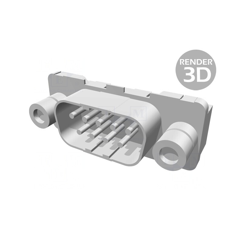 Conector D-Sub 9-PIN Tată Drept THT UNC 4-40 AMPLIMITE HDP-20 | Electronic-mag.ro | Componente Electronice