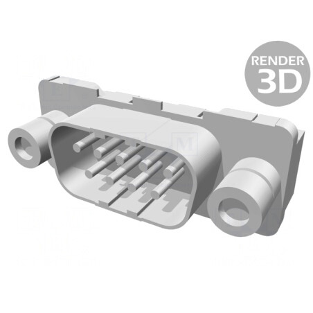 Conector D-Sub 9-PIN Tată Drept THT UNC 4-40 AMPLIMITE HDP-20 | Electronic-mag.ro | Componente Electronice