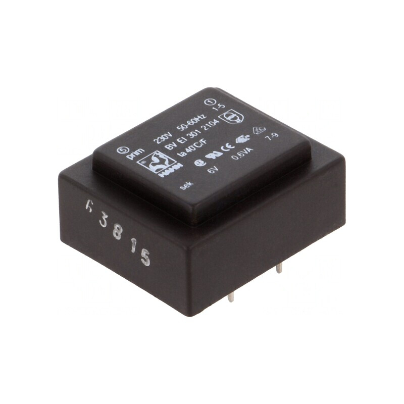 Transformator încapsulat 230V 6V 100mA PCB | Electronic-mag.ro | Componente Electronice