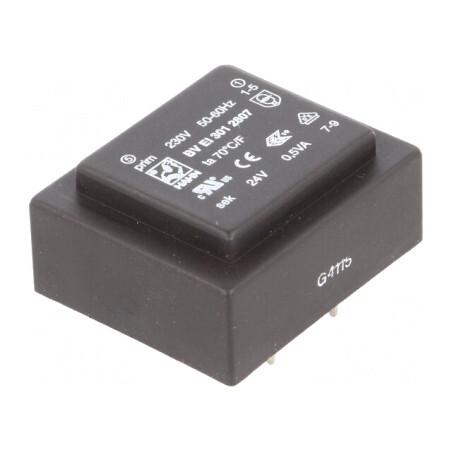 Transformator încapsulat 0,5VA 230VAC 24V 21mA PCB | Electronic-mag.ro | Componente Electronice