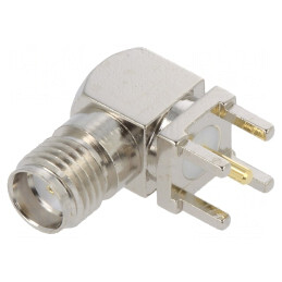 Soclu SMA 90° THT PTFE Aurit pentru PCB 50Ω | Electronic-mag.ro | Componente Electronice