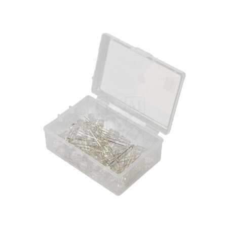 Set 50 LED-uri THT 5mm Alb Rece 3-15V 7,5mA cu Cutie Plastic | Electronic-mag.ro | Componente Electronice