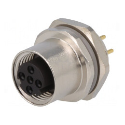 Soclu M12 4-PIN Mamă Ethernet IP67 THT 250V 4A | Electronic-mag.ro | Componente Electronice