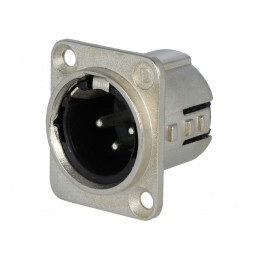 Soclu XLR 3 Pin Argintat 50V 15A | Electronic-mag.ro | Componente Electronice