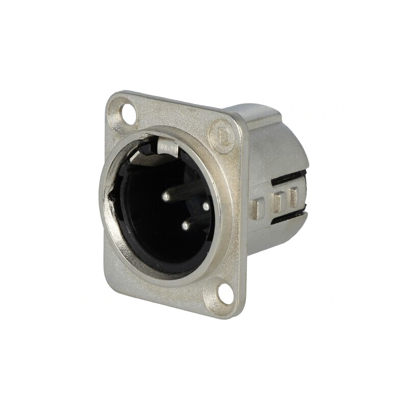 Soclu XLR 3 Pin Argintat 50V 15A | Electronic-mag.ro | Componente Electronice