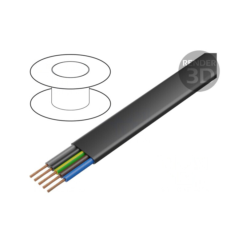 Cablu PVC Flach 5G2.5mm2 Neecranat 450V/750V Cu | Electronic-mag.ro | Componente Electronice
