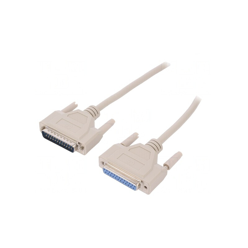 Cablu D-Sub 25 pini soclu-mufă 3m bej | Electronic-mag.ro | Componente Electronice