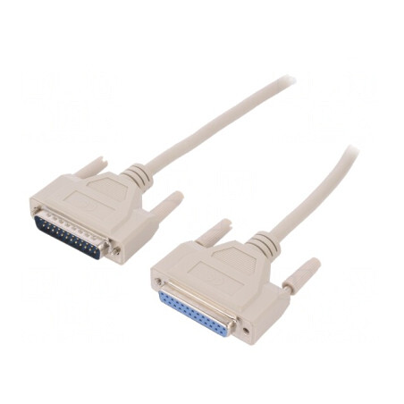 Cablu D-Sub 25 pini soclu-mufă 3m bej | Electronic-mag.ro | Componente Electronice