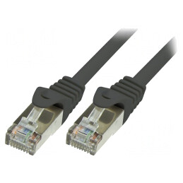Patch Cord F/UTP Cat6 10m Negru Ecranat | Electronic-mag.ro | Componente Electronice