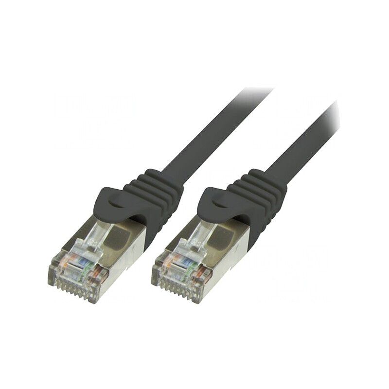 Patch Cord F/UTP Cat6 10m Negru Ecranat | Electronic-mag.ro | Componente Electronice