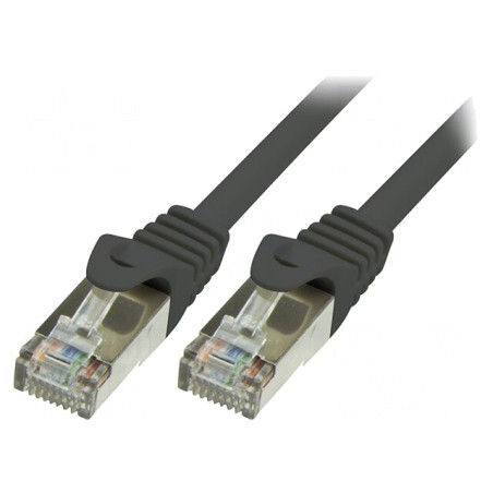 Patch Cord F/UTP Cat6 10m Negru Ecranat | Electronic-mag.ro | Componente Electronice
