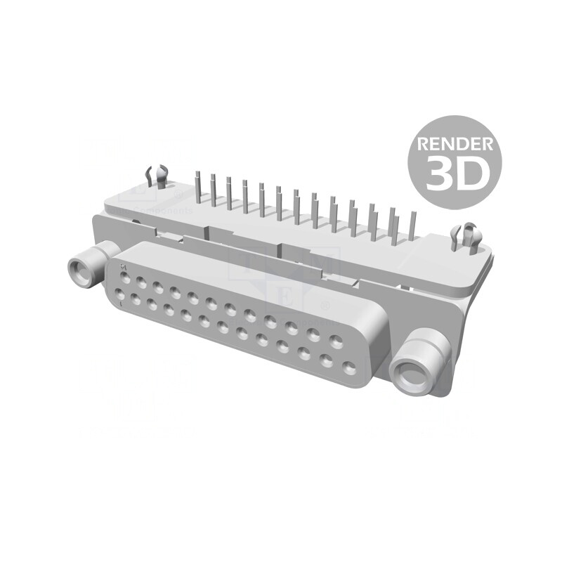 Conector D-Sub 25P Soclu Mamă 90° THT UNC 4-40 | Electronic-mag.ro | Componente Electronice