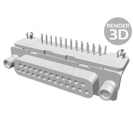 Conector D-Sub 25P Soclu Mamă 90° THT UNC 4-40 | Electronic-mag.ro | Componente Electronice